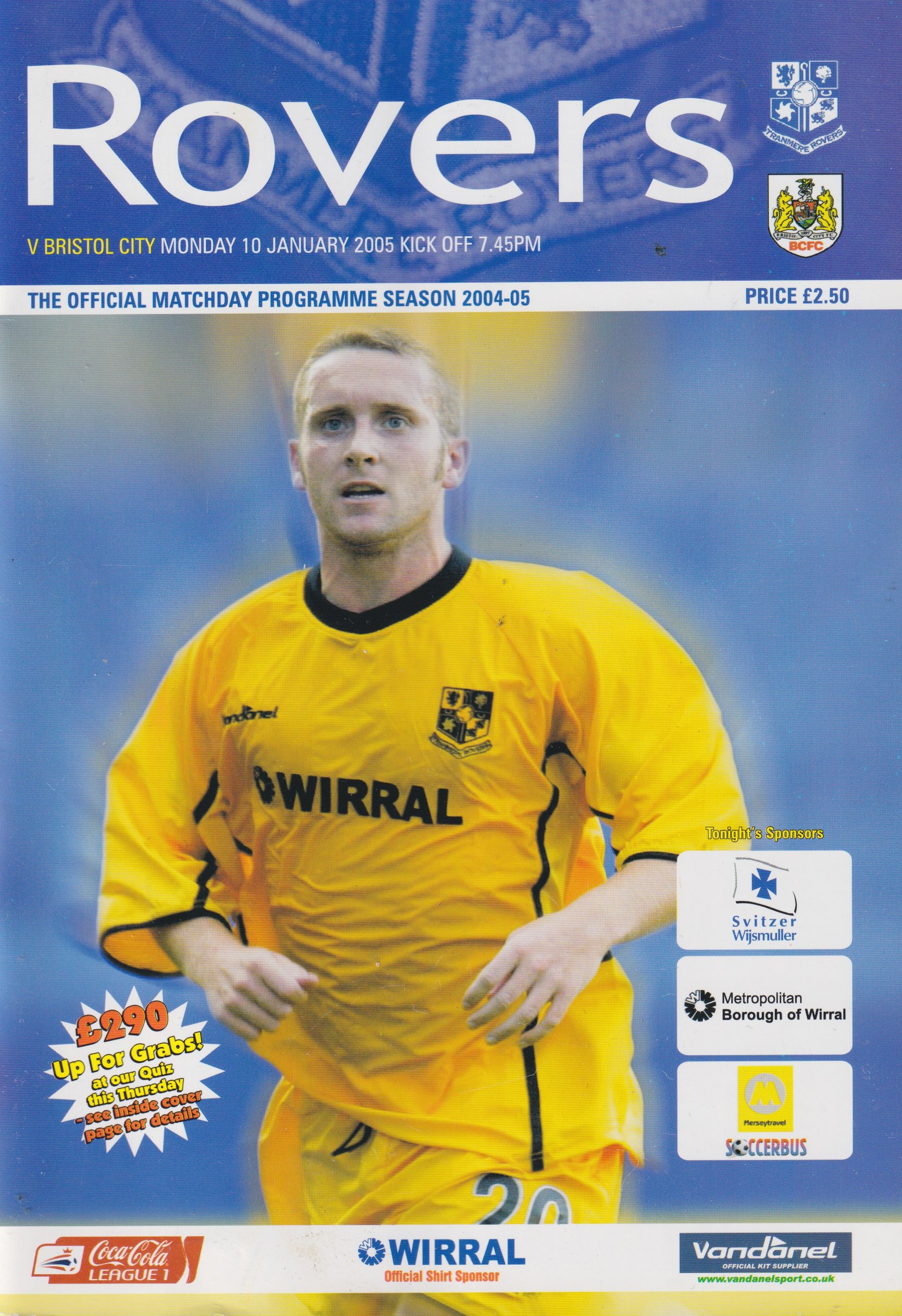 Tranmere Rovers v Bristol City match programme